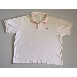 Lacoste Short Sleeve Polo Shirt Pink Embroidered Gator Logo Size 7 XXL JBHS